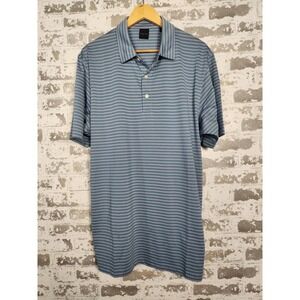 Dunning‎ Golf Polo Shirt Striped XL Purple Green Moisture-wicking